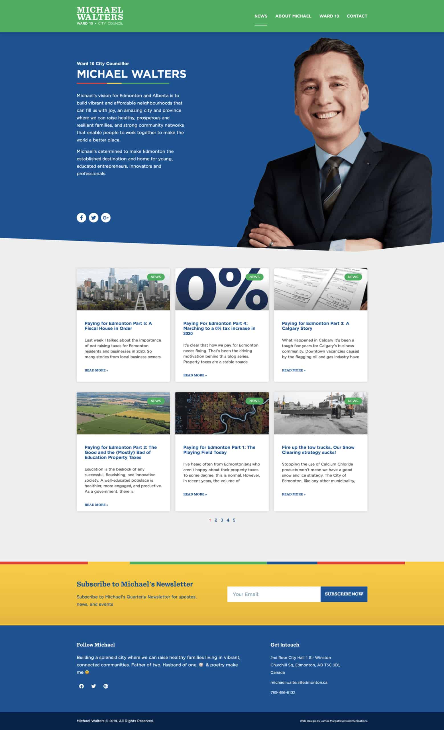 Michael Walters Website Home Page Design