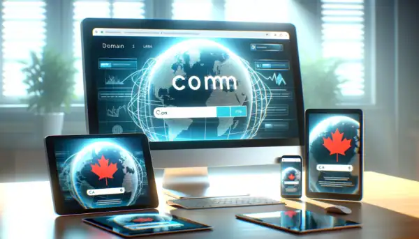 Canadian business domain options for SEO success with .com and .ca.